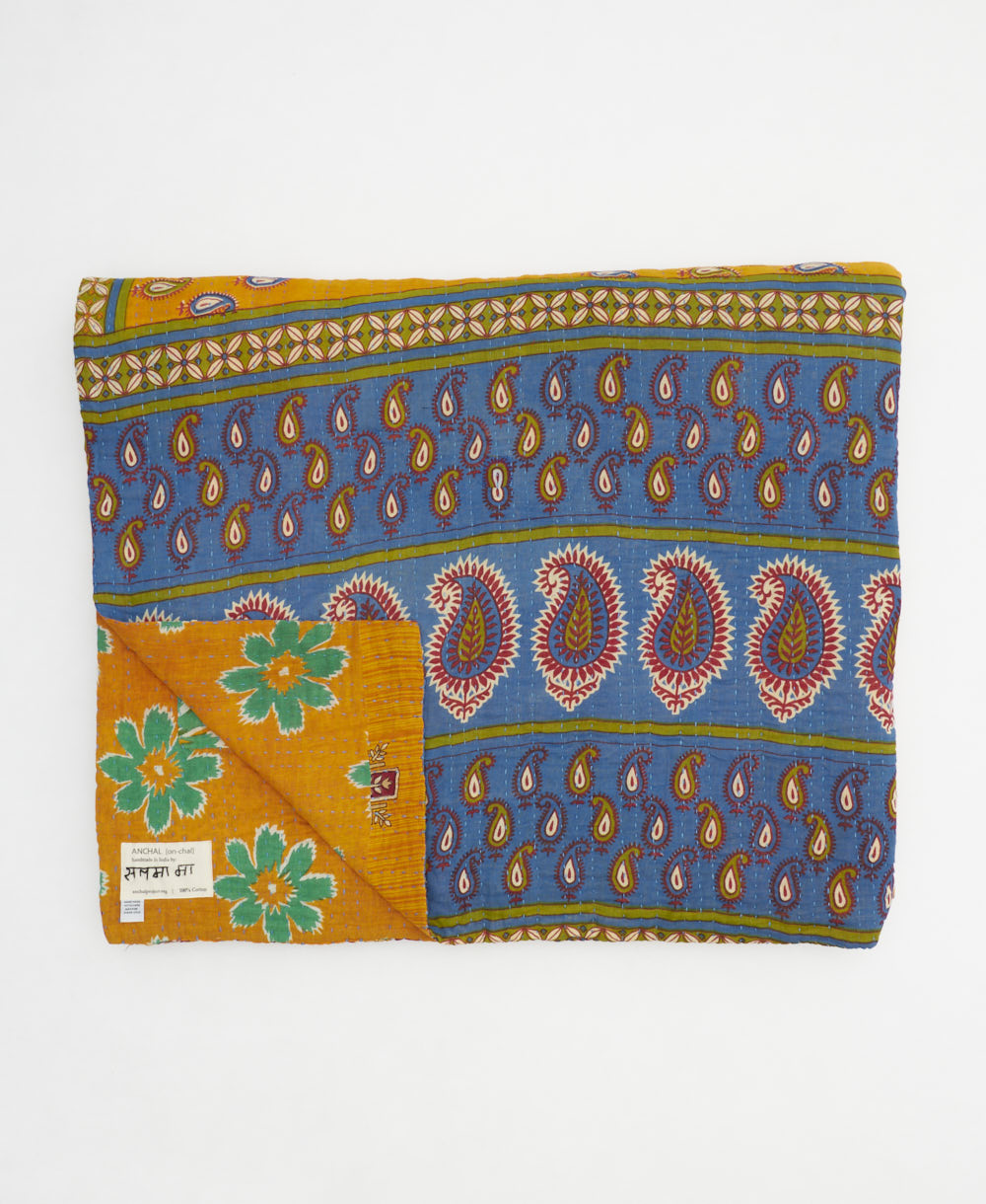 quilted throw in king size handmade in India by Anchal artisans