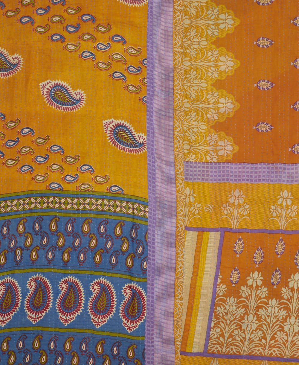 ethically made king kantha quilt