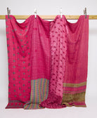 king kantha quilt in a bold pattern handmade in India