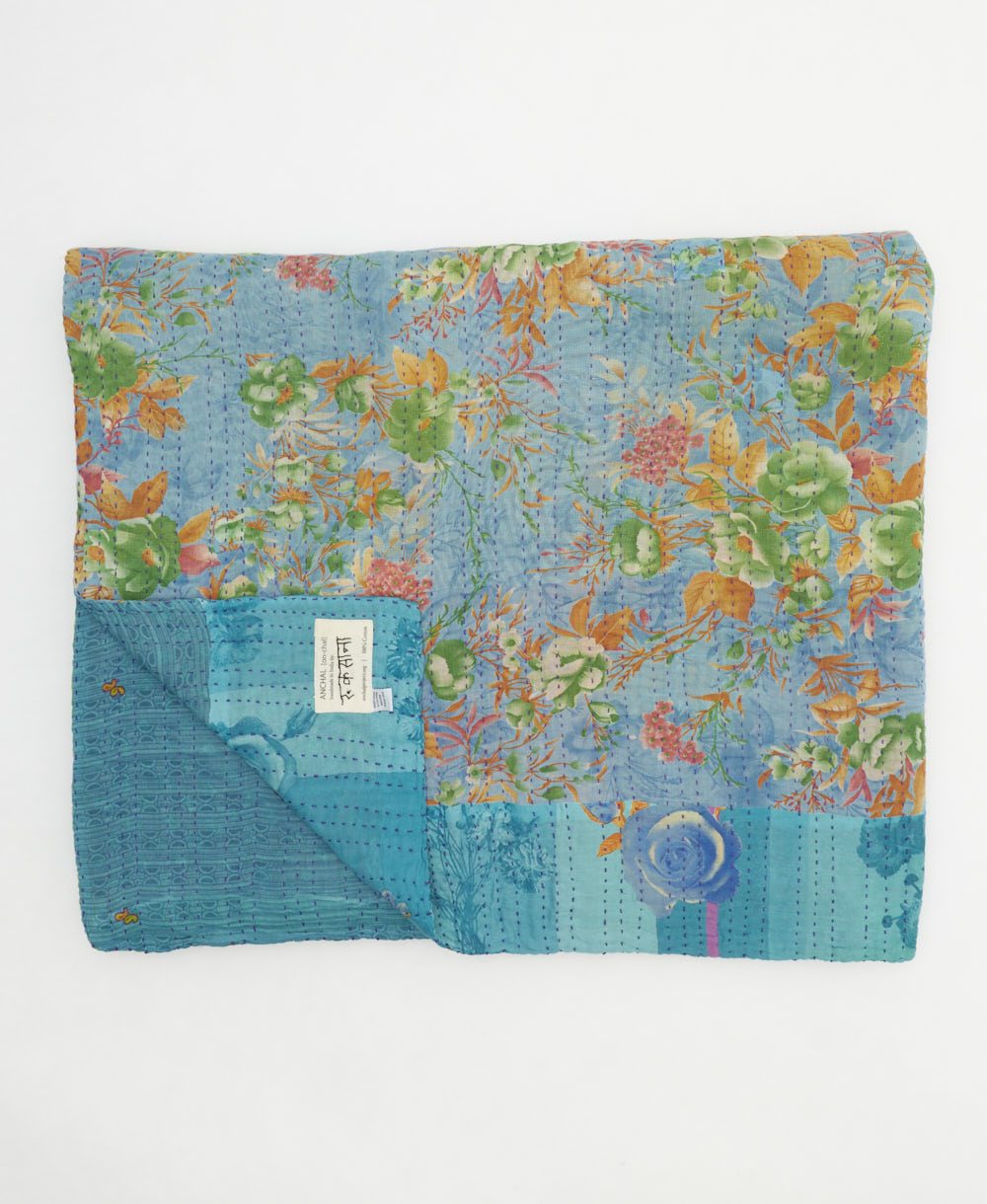 quilted throw in king size handmade in India by Anchal artisans