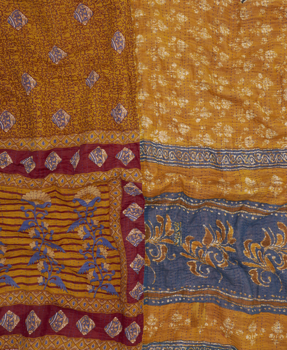 soft king kantha blanket made from upcycled vintage cotton saris