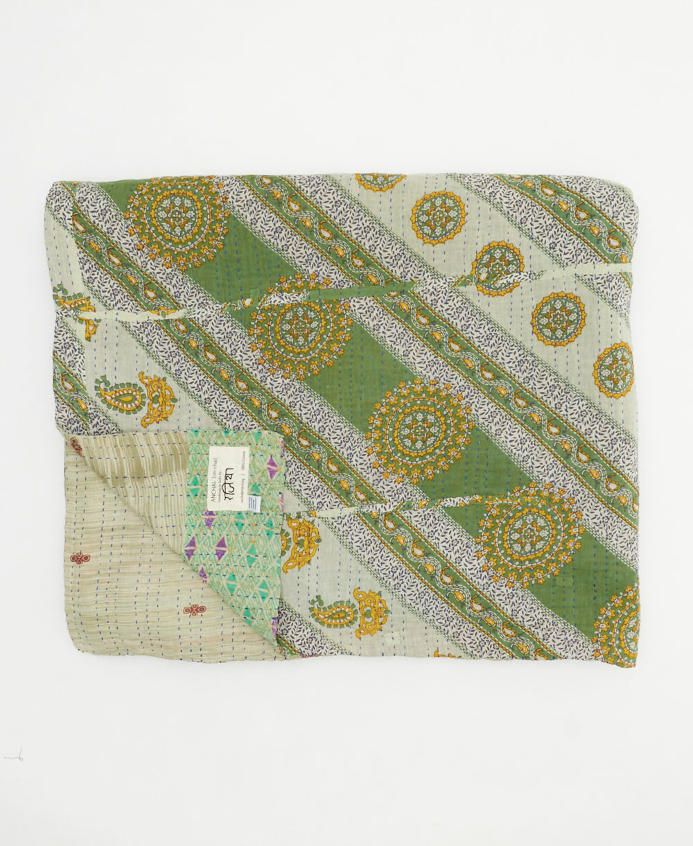 quilted throw in king size handmade in India by Anchal artisans