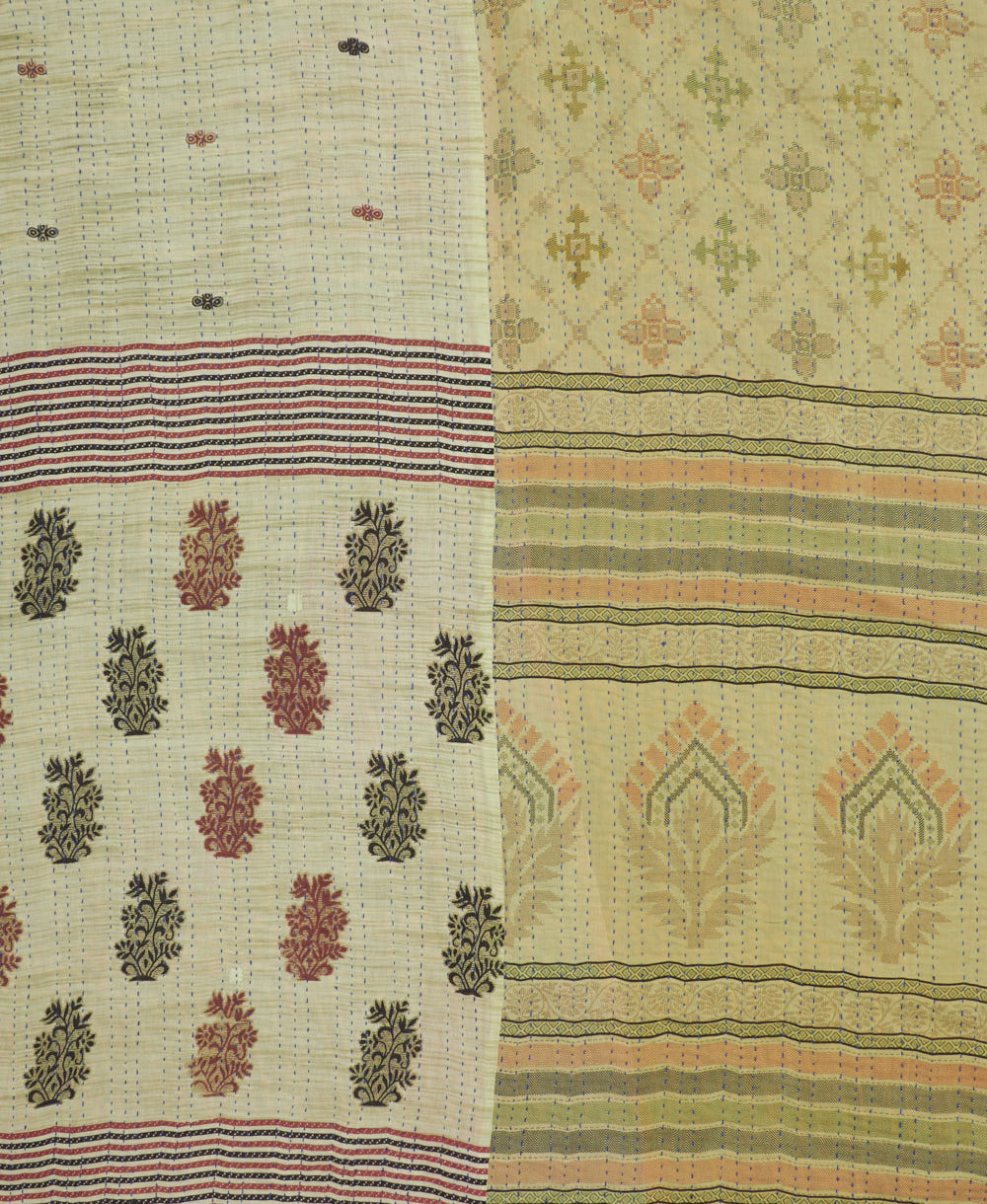 soft king kantha blanket made from upcycled vintage cotton saris