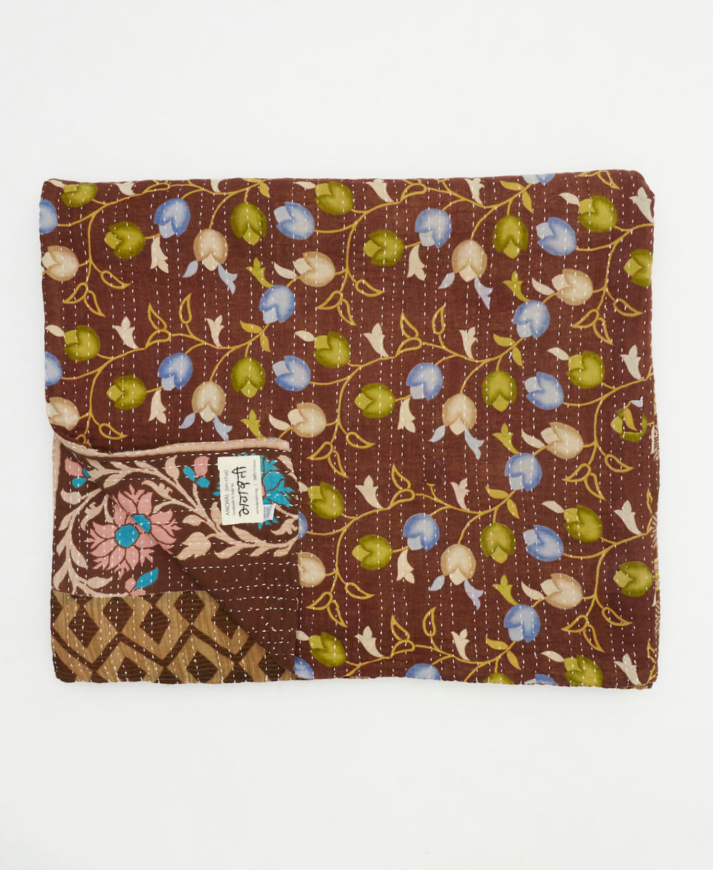 quilted throw in king size handmade in India by Anchal artisans