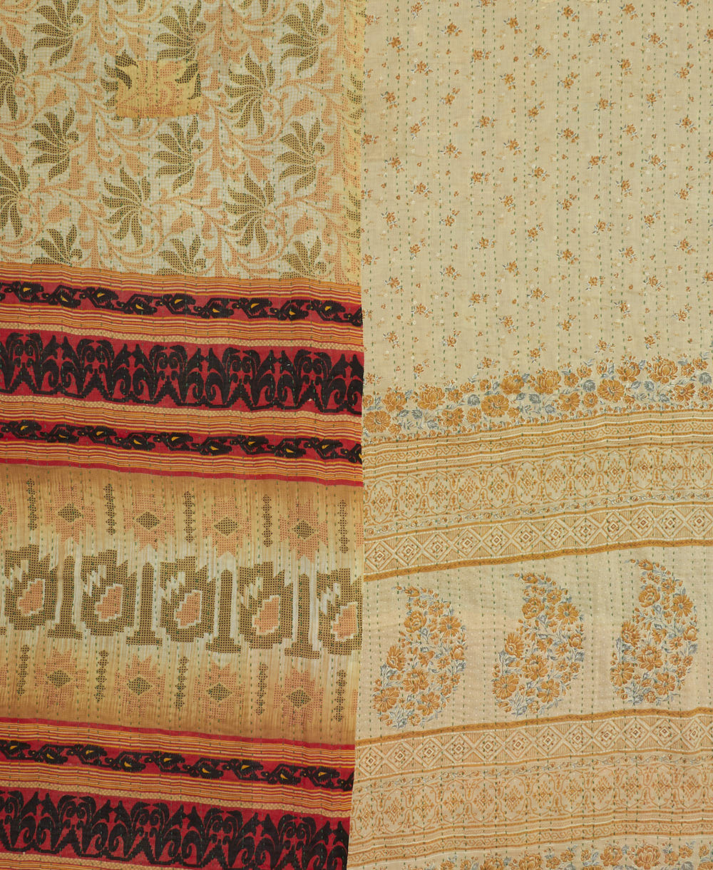 soft king kantha blanket made from upcycled vintage cotton saris