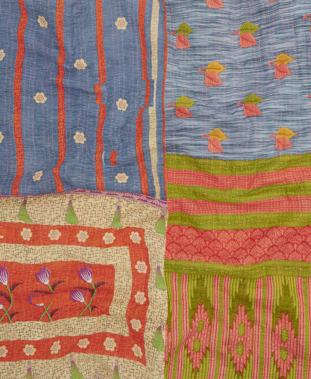 vintage kantha quilt bedding in one-of-a-kind vintage pattern