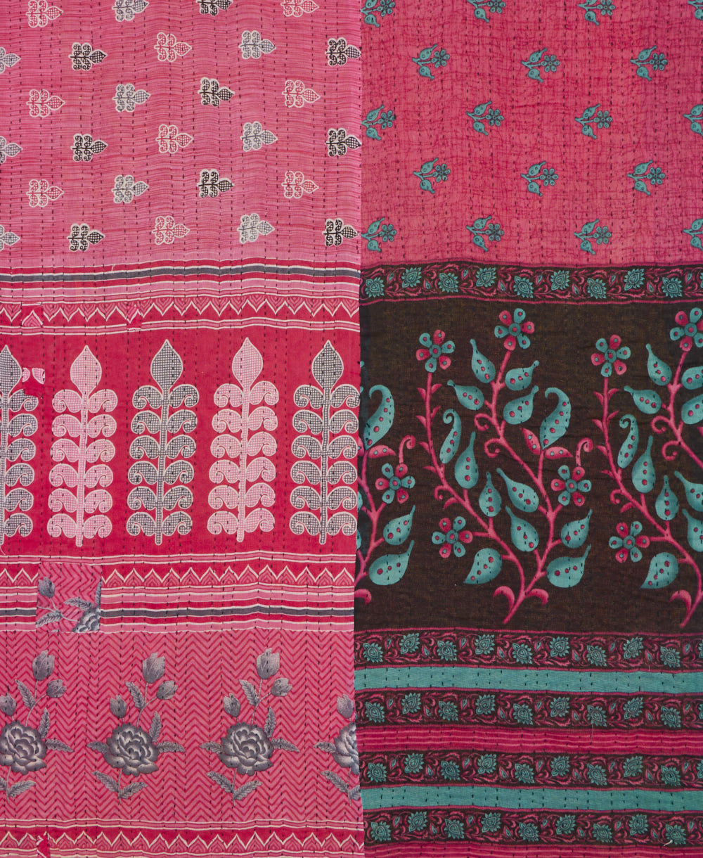 vintage kantha quilt bedding in one-of-a-kind vintage pattern