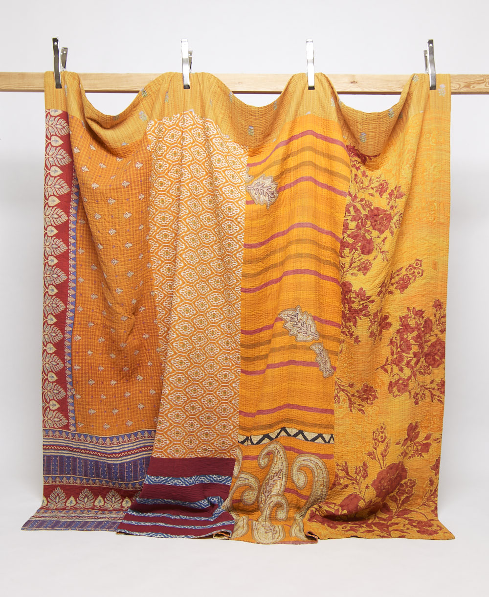 king kantha quilt handmade in India