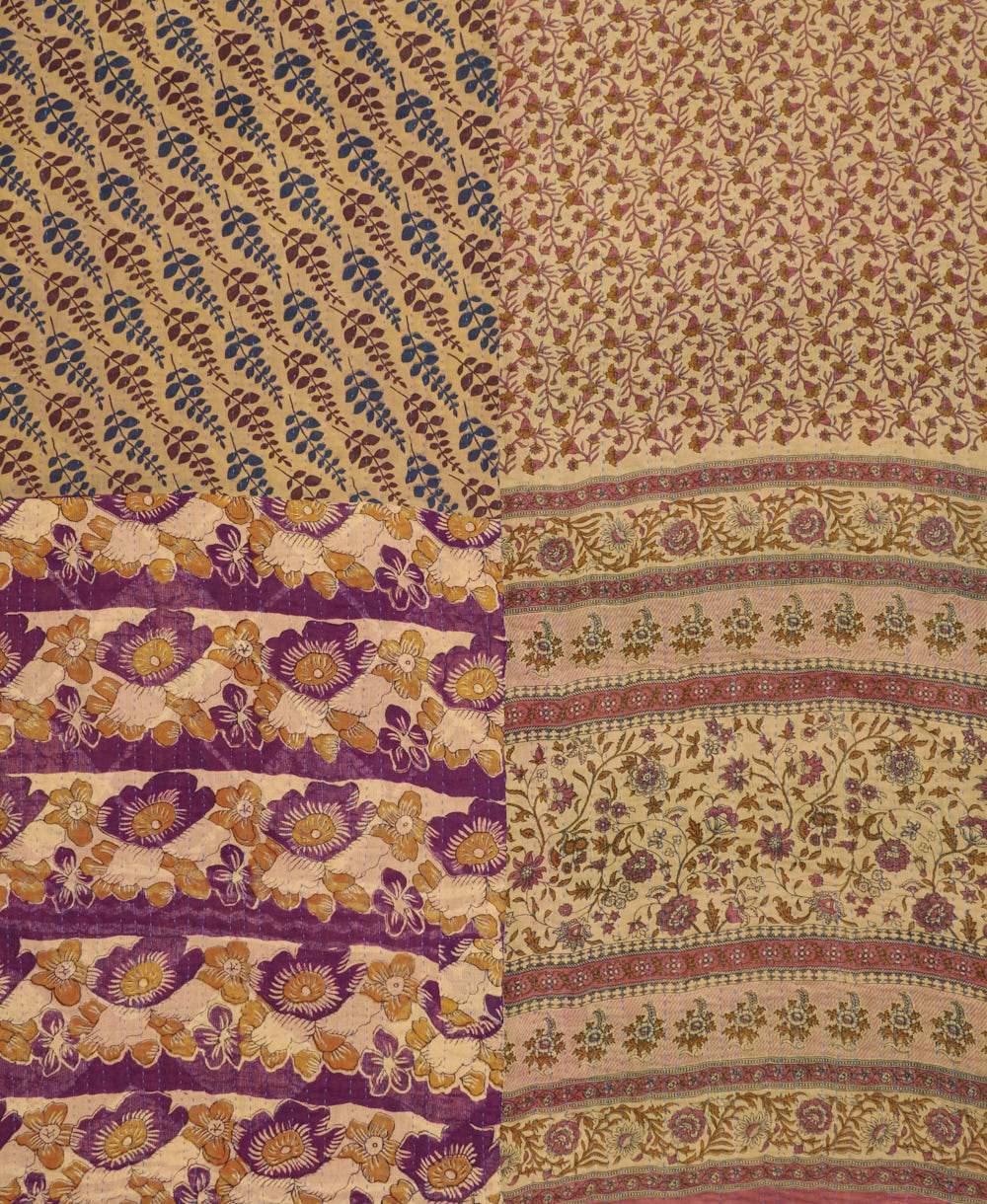 quilted throw in king size handmade in India by Anchal artisans