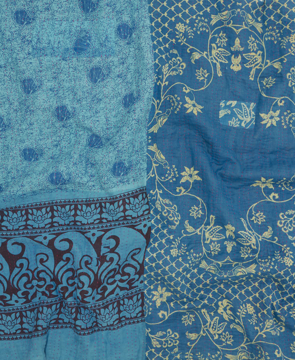 king kantha quilt in bold pattern