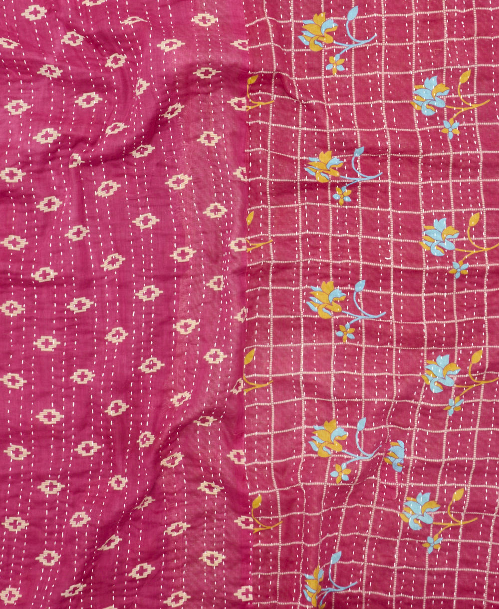 quilted throw in king size handmade in India by Anchal artisans