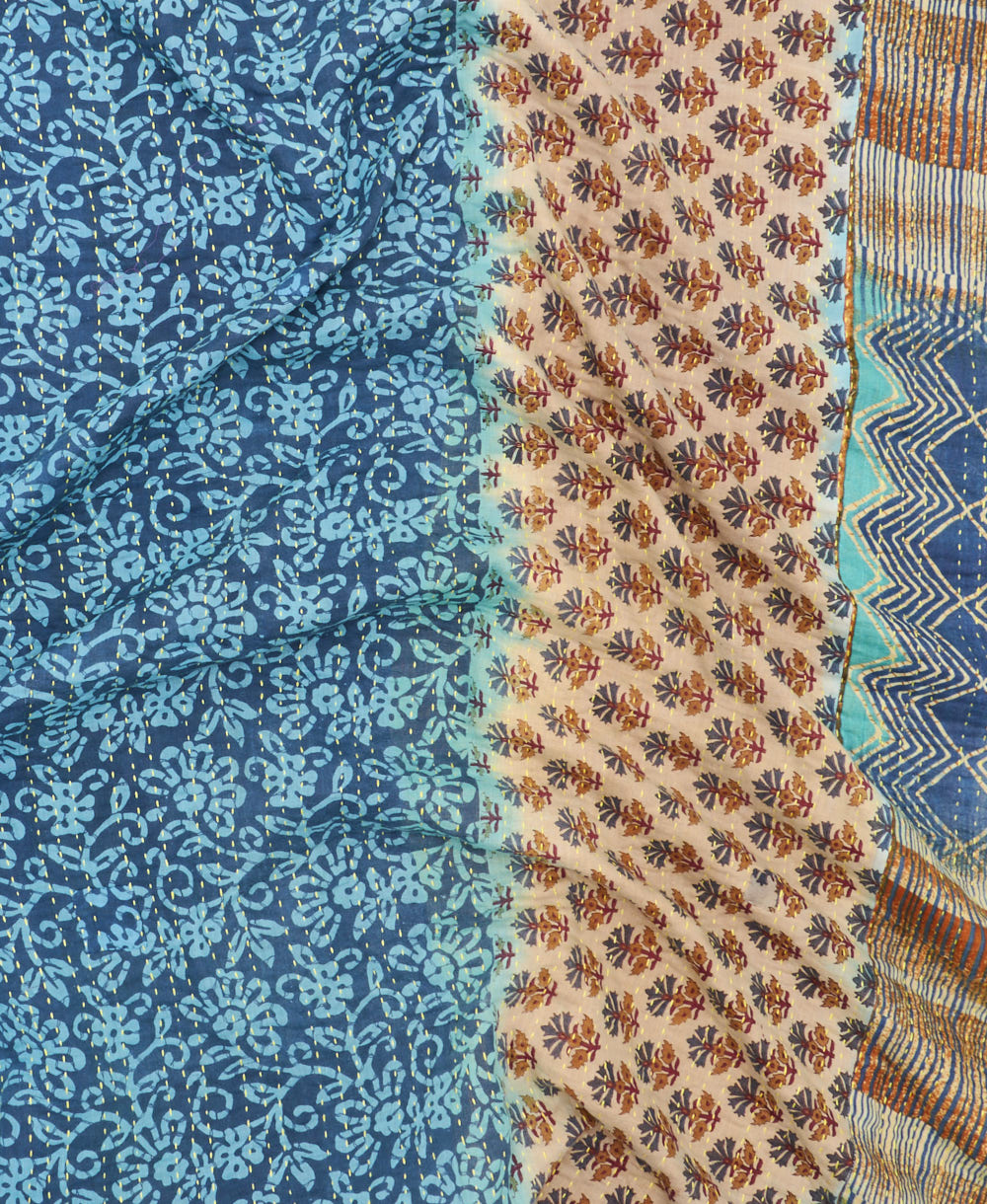 quilted throw in king size handmade in India by Anchal artisans