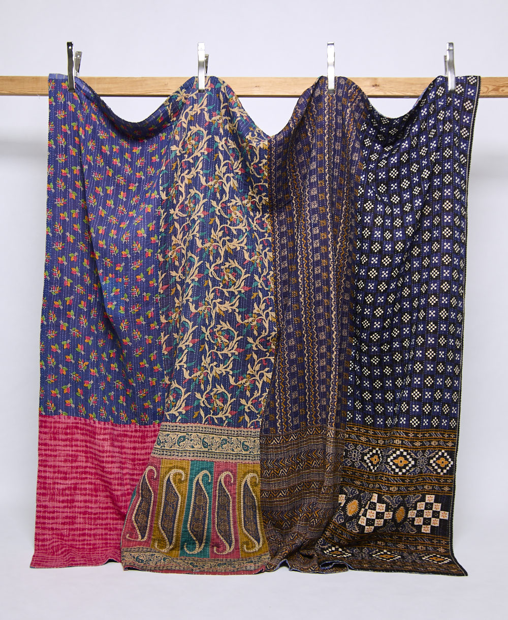 king kantha quilt handmade in India