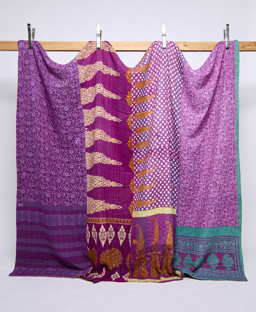 king kantha quilt handmade in India