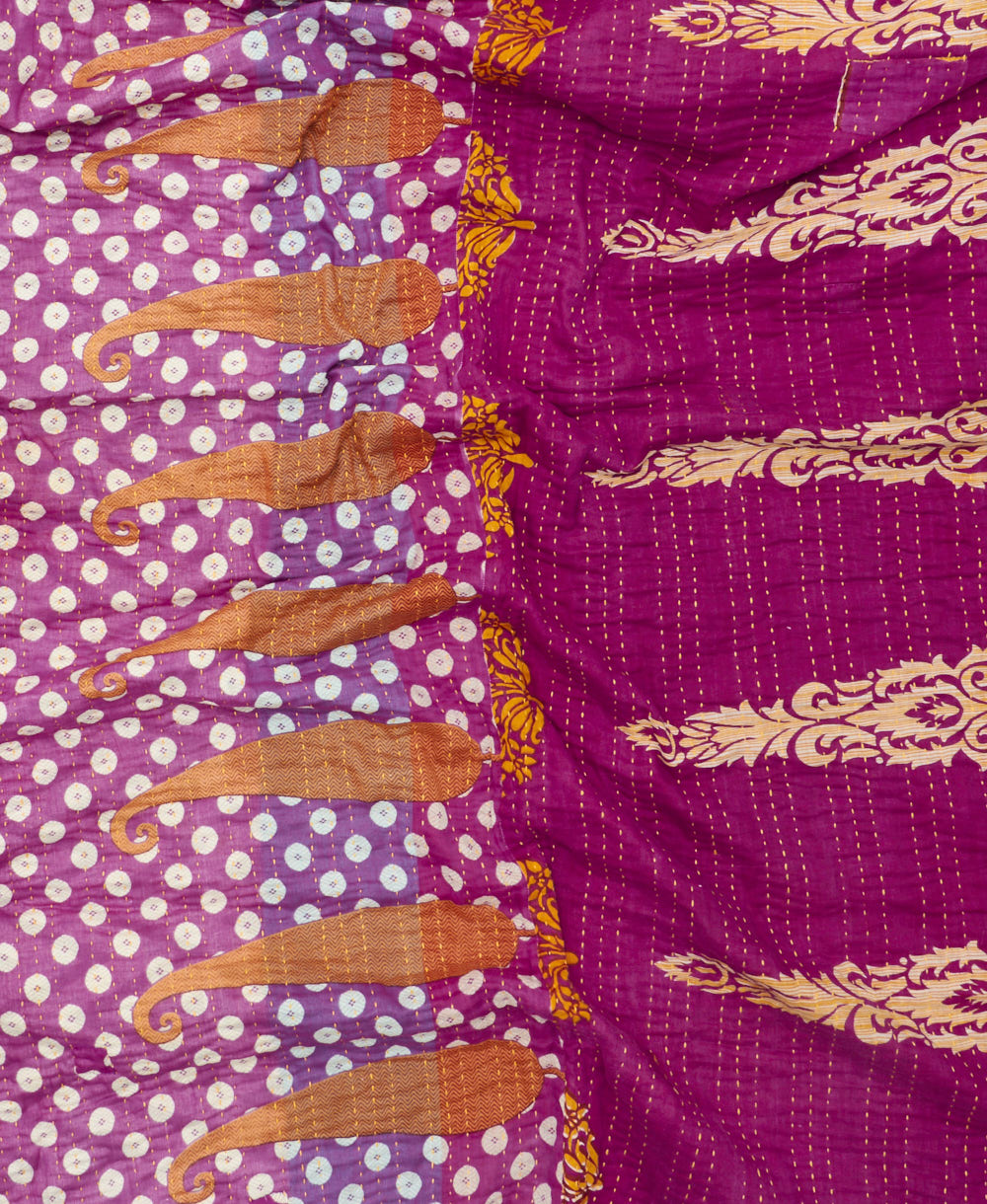 soft king kantha blanket made from upcycled vintage cotton saris