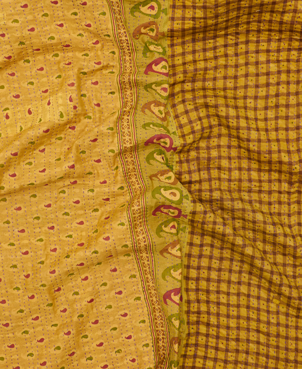 soft king kantha blanket made from upcycled vintage cotton saris