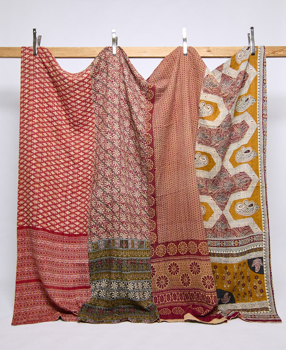 king kantha quilt handmade in India