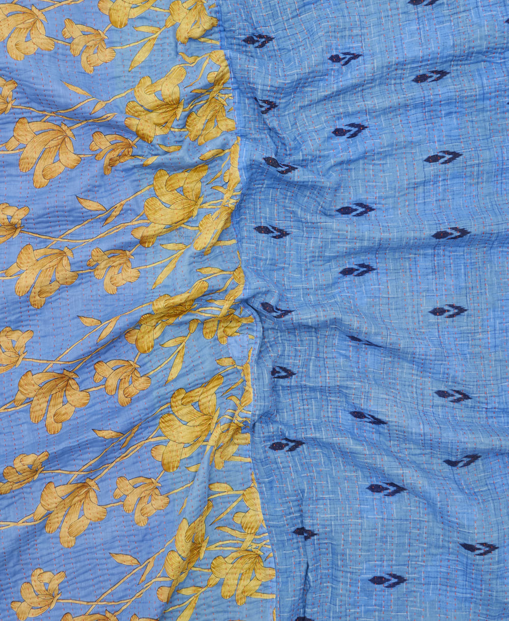 soft king kantha blanket made from upcycled vintage cotton saris
