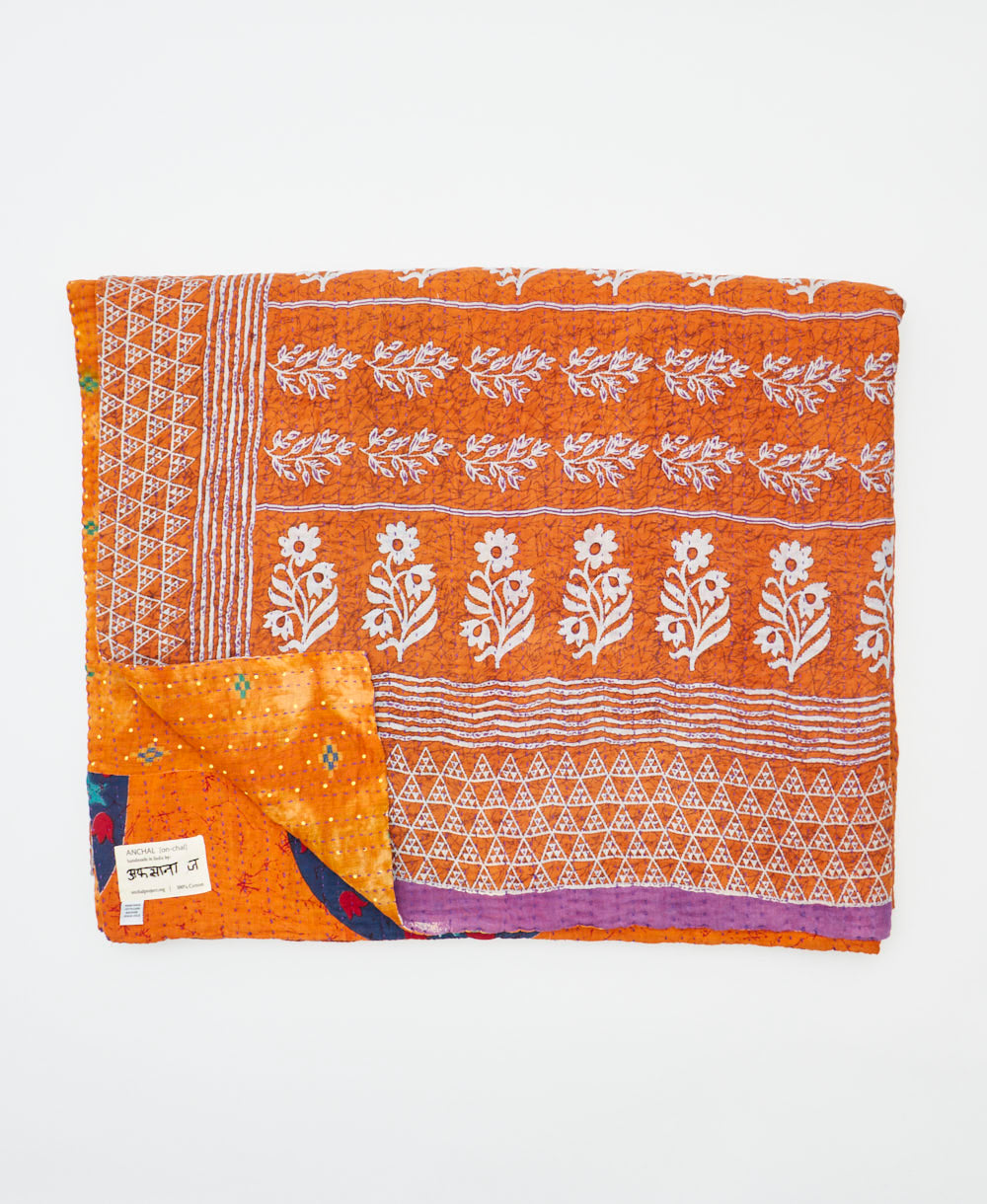 quilted throw in king size handmade in India by Anchal artisans