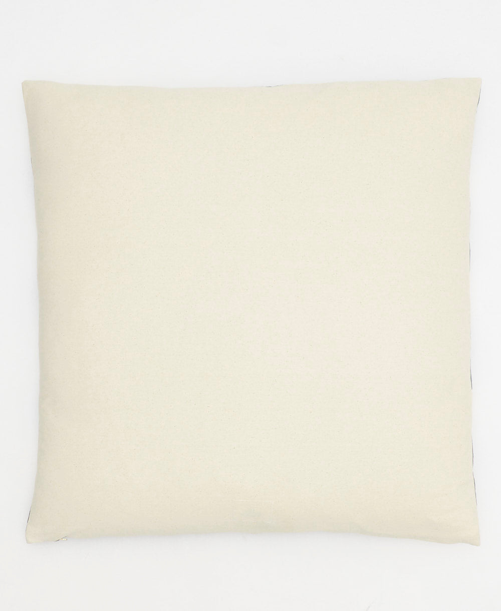 back of offset euro sham in solid natural white