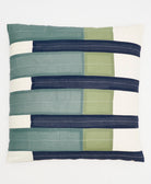 modern euro sham with blocks of spruce, sage and navy made from 100% organic cotton