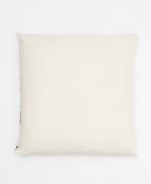 back of offset throw pillow in solid natural white handmade in India from 100% organic cotton