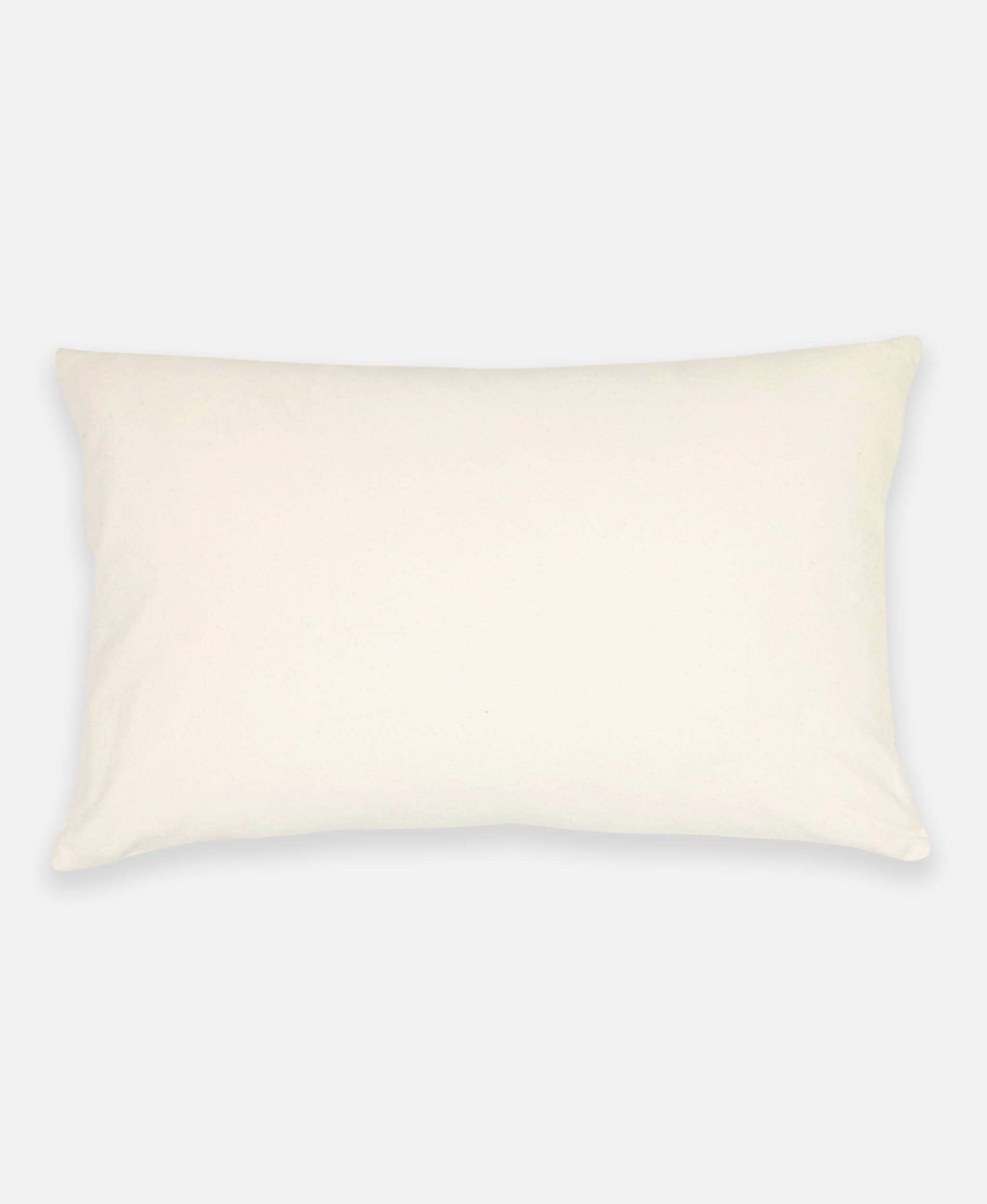 Beige rectangular pillow on a white background