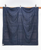handmade organic cotton quilt king in navy blue plaid by Anchal
