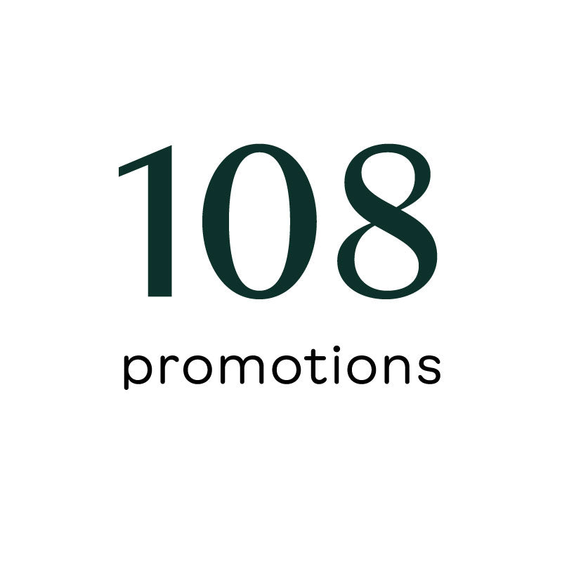 text reading 108 promotions