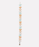Decorative wall hanging with colorful heart-shaped stones on a white background