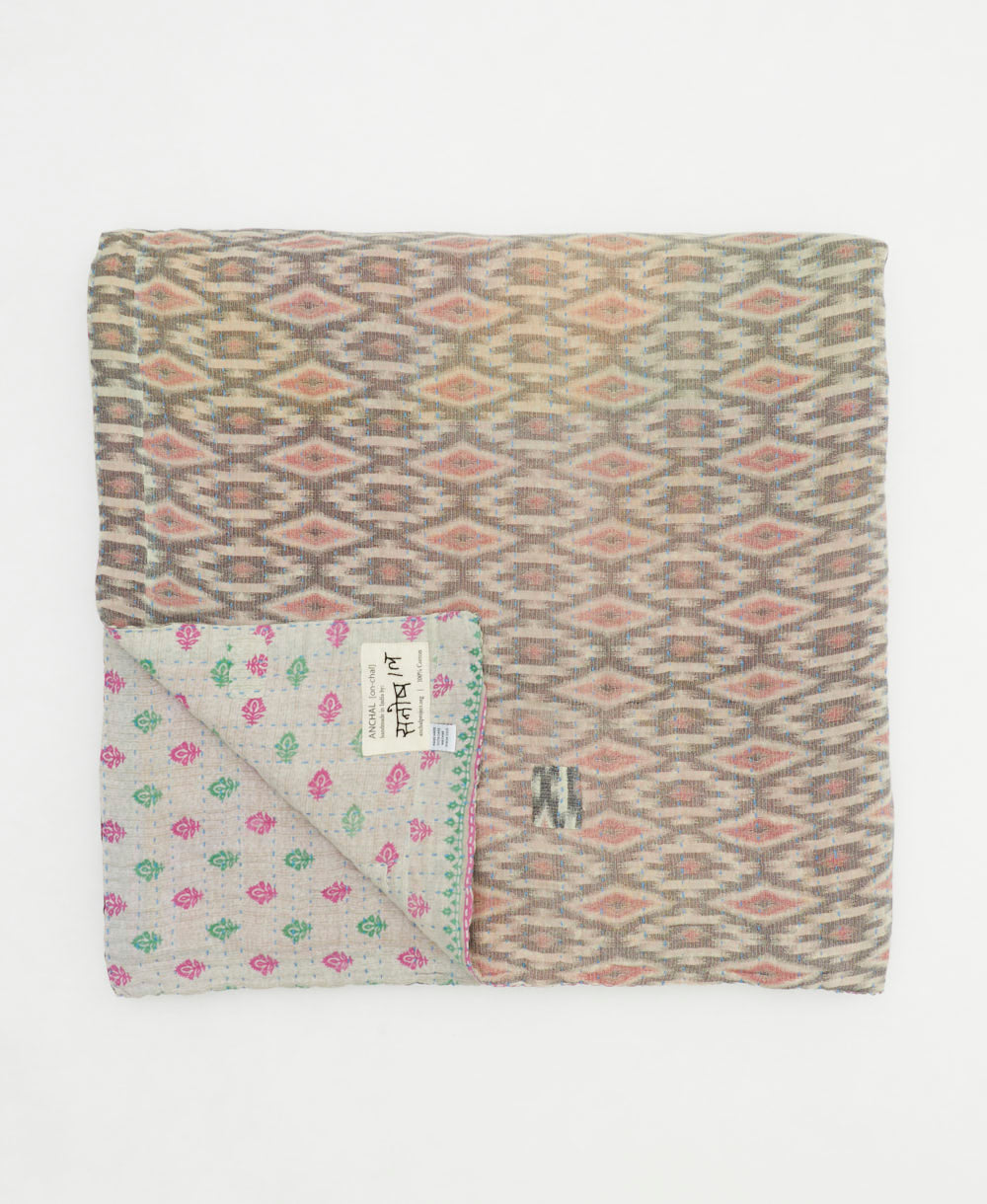 quilted throw in queen size handmade in India by Anchal artisans
