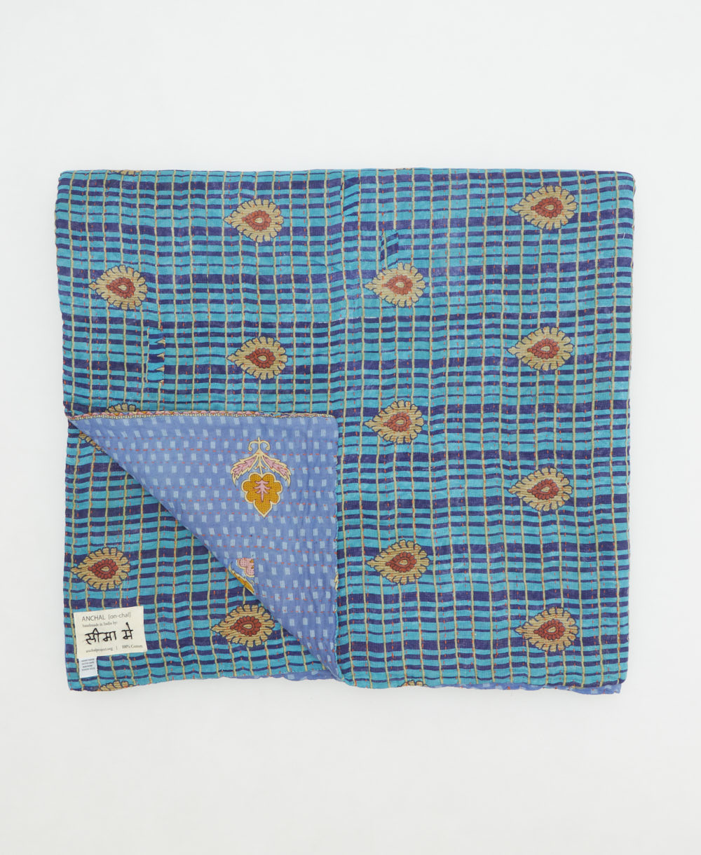 quilted throw in queen size handmade in India by Anchal artisans