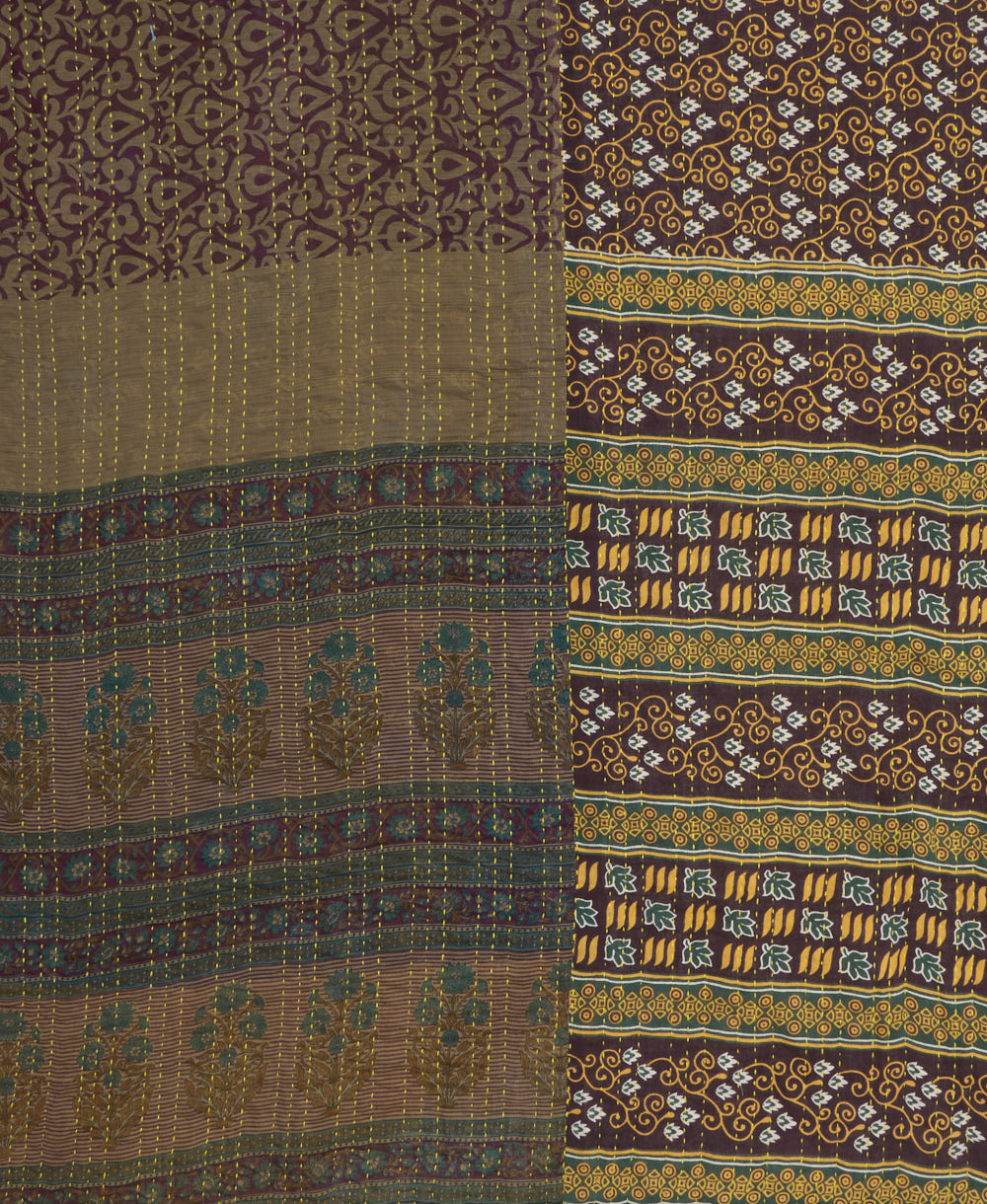 quilted throw in queen size handmade in India by Anchal artisans