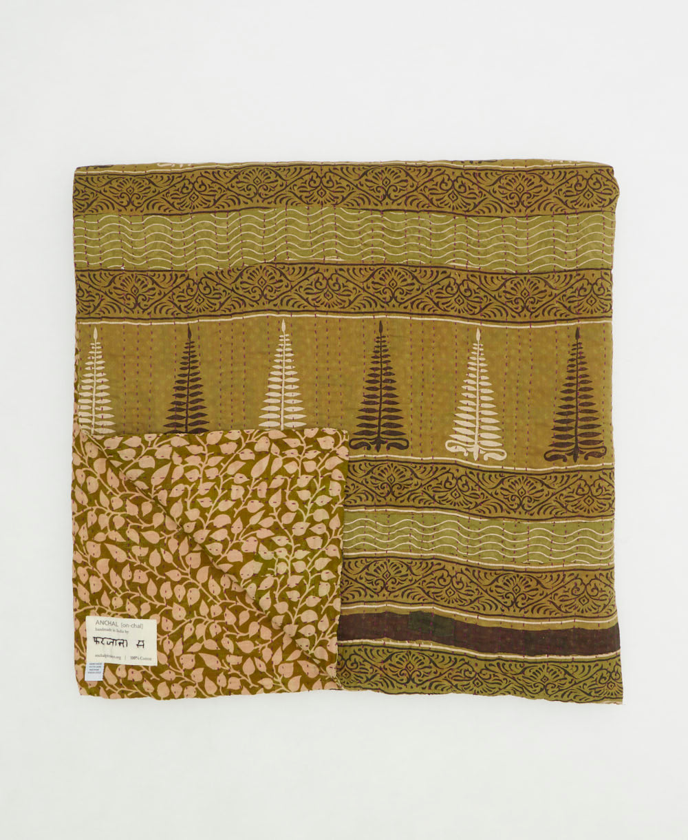 soft queen kantha blanket made from upcycled vintage cotton saris