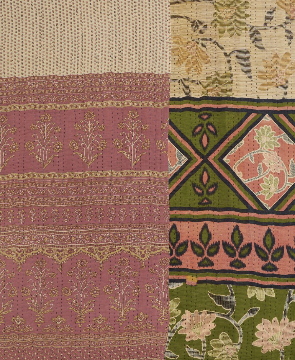 queen kantha quilt handmade by women artisans