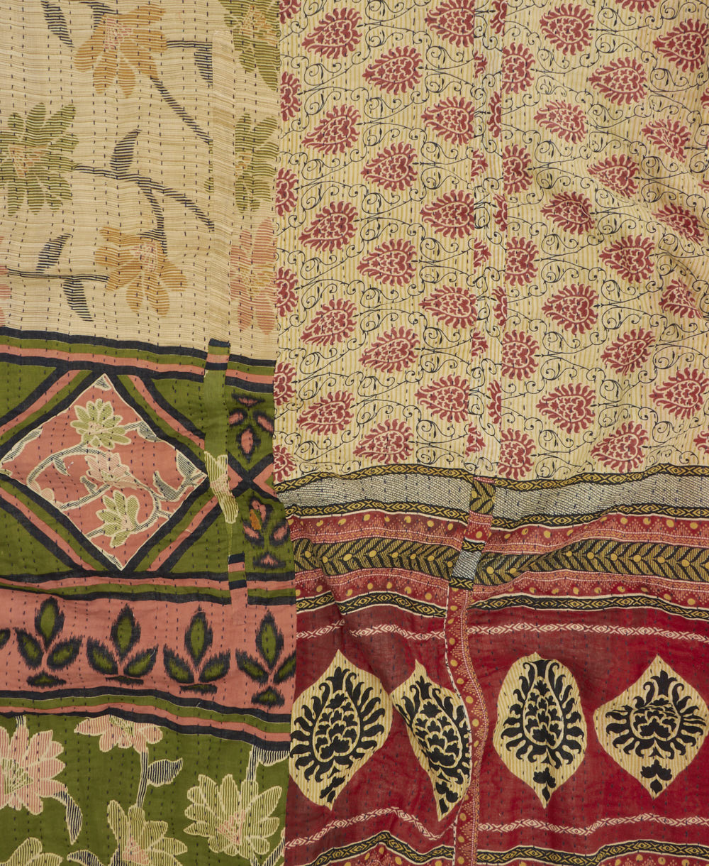 quilted throw in queen size handmade in India by Anchal artisans