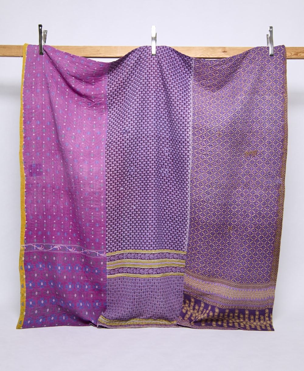 queen kantha quilt handmade in India