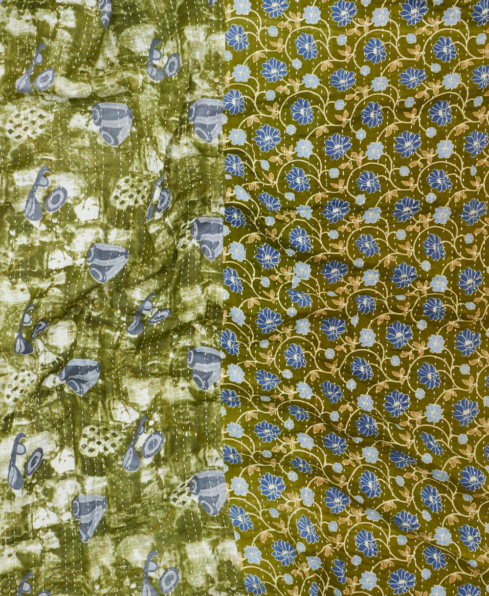 quilted throw in queen size handmade in India by Anchal artisans