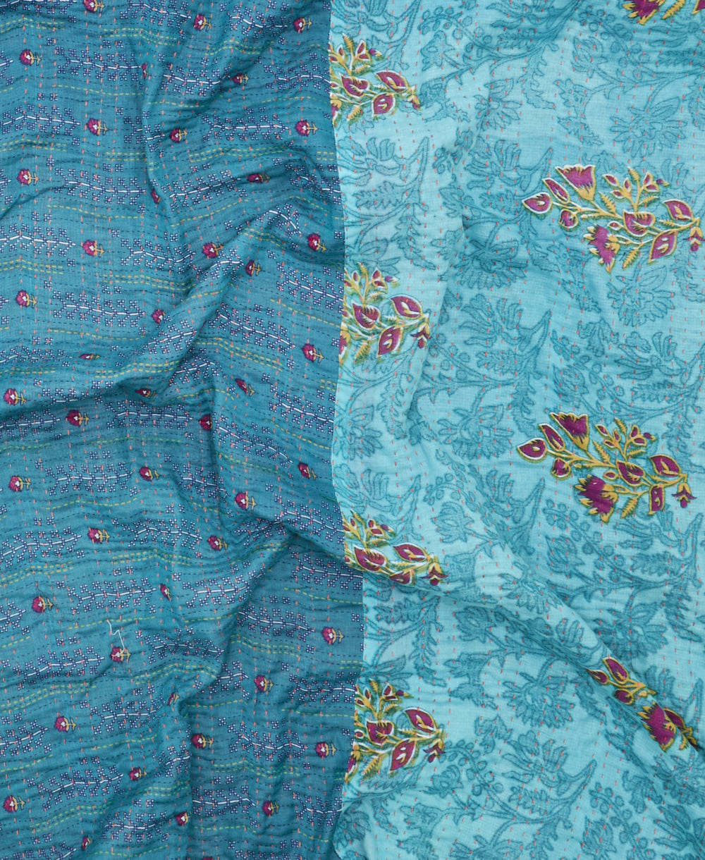 quilted throw in queen size handmade in India by Anchal artisans