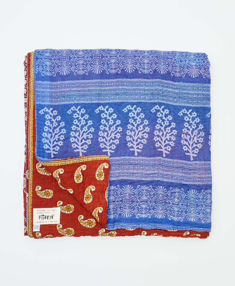 quilted throw in queen size handmade in India by Anchal artisans