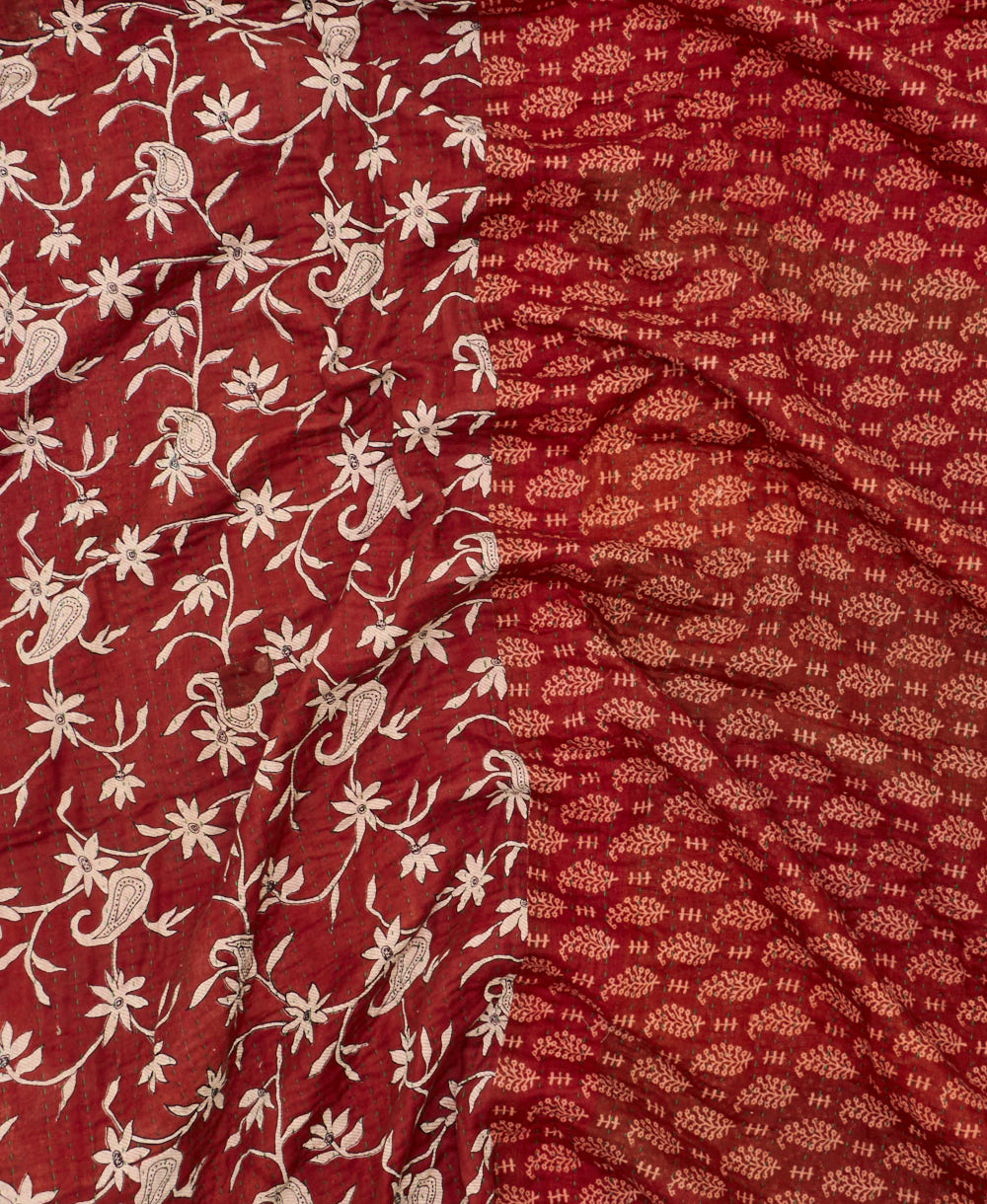 soft queen kantha blanket made from upcycled vintage cotton saris