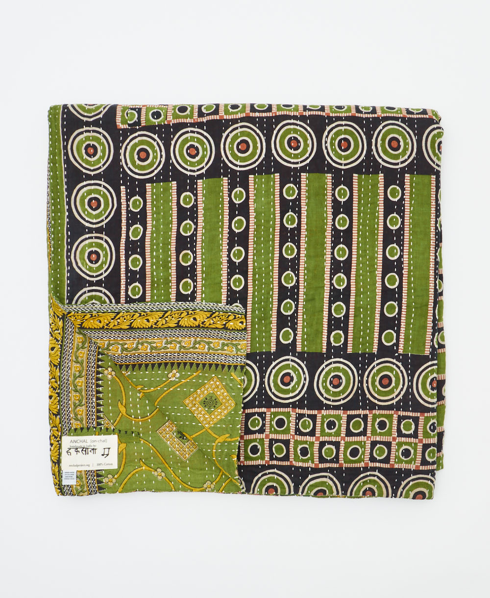 quilted throw in queen size handmade in India by Anchal artisans