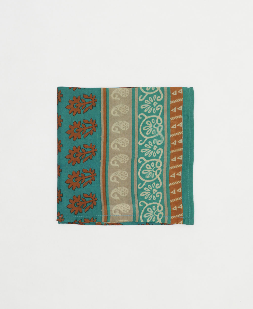 silk pocket square made from vintage silk saris