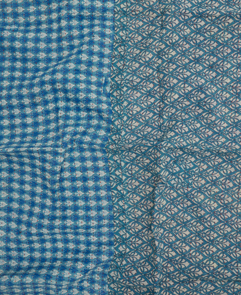 colorful kantha blanket made from upcycled vintage saris