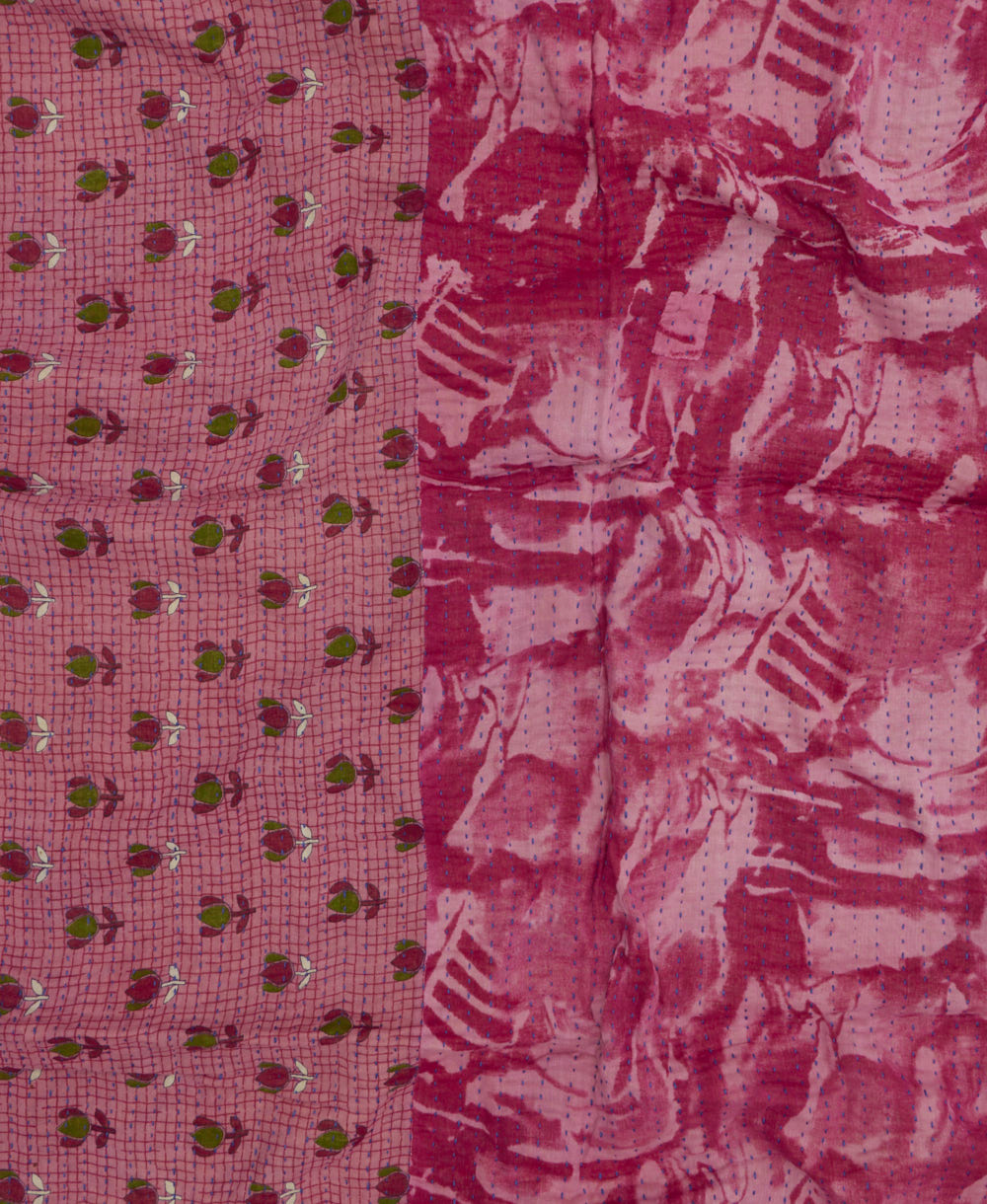 kantha blanket with kantha stitching