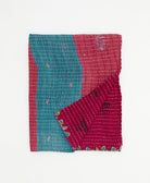 small kantha quilt handmade in India by women artisans from vintage cotton saris