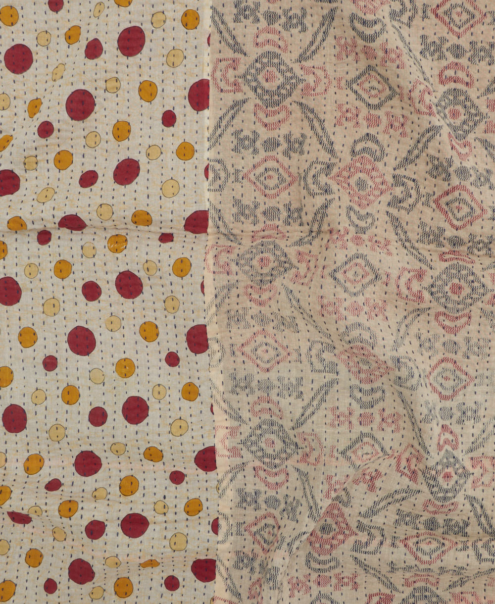 kantha blanket with kantha stitching