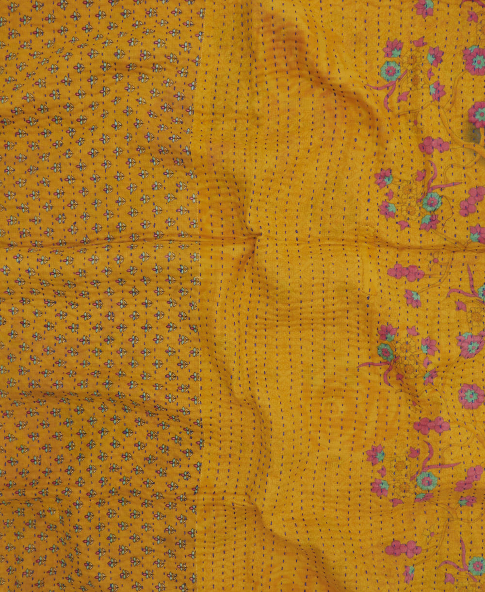 kantha blanket with kantha stitching
