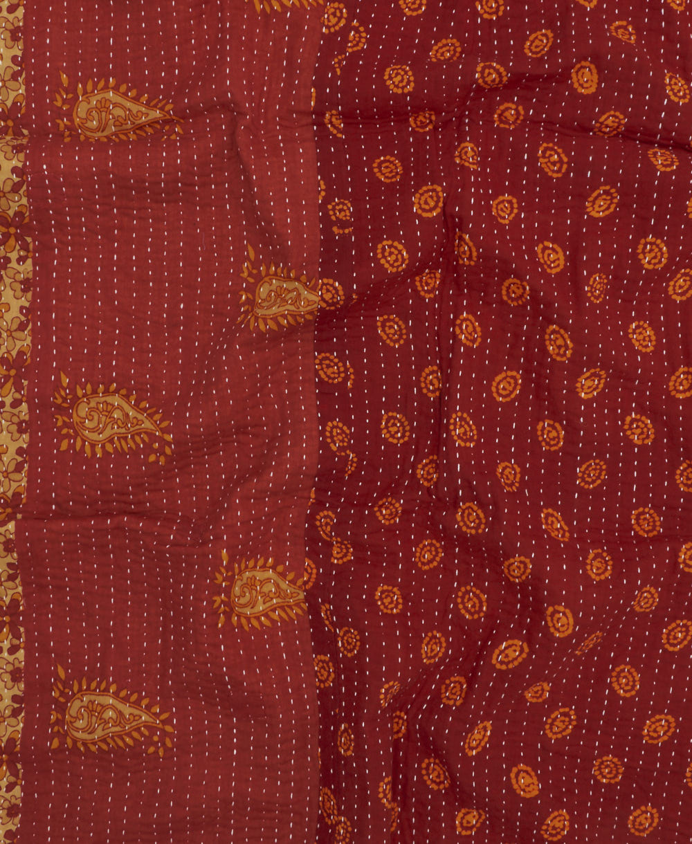 kantha blanket with kantha stitching