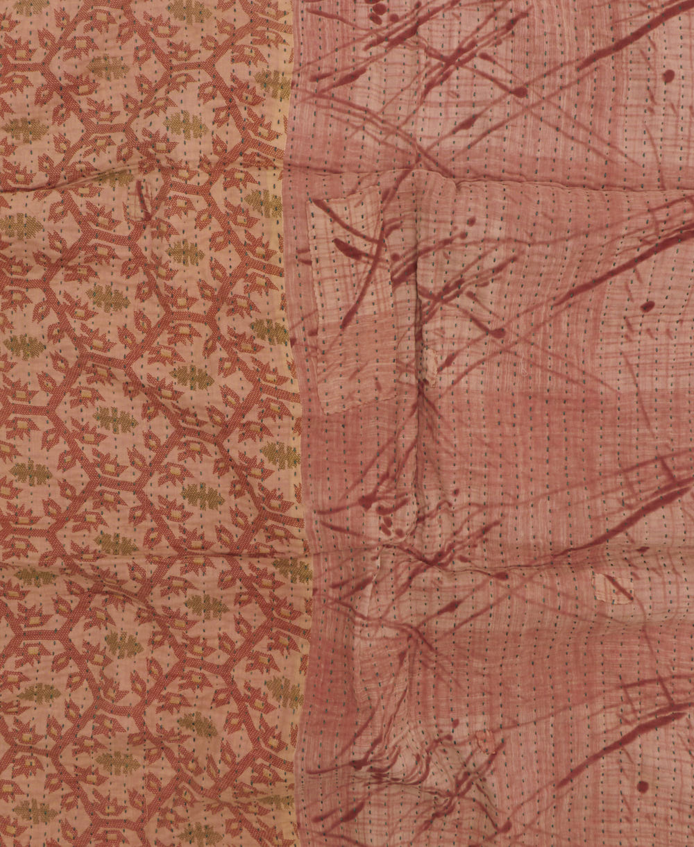 kantha blanket with kantha stitching